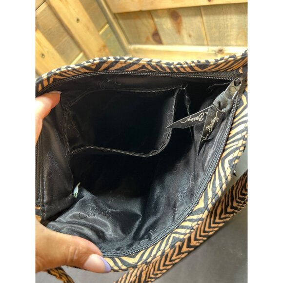 Vera Bradley Zebra Print Quilted Crossbody Bag With Multiple Zipper Pockets - Picture 8 of 11